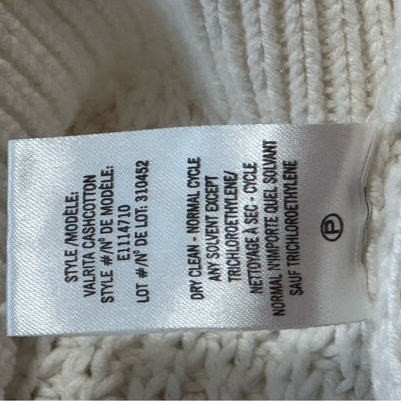 THEORY Cream Ivory Cashmere Sweater Size P XS TP Knit VALRITA Cashcotton Casual - Picture 6 of 6